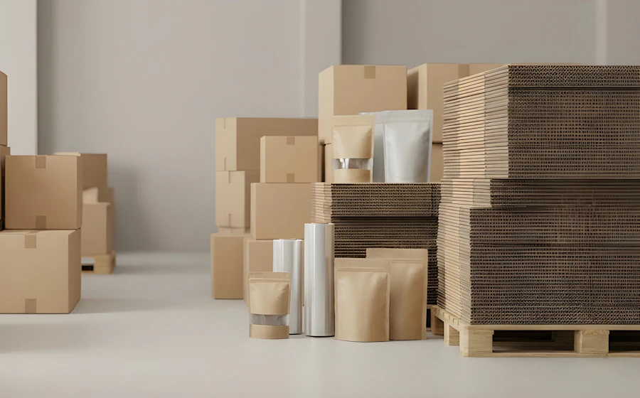 Tarimas con cajas emplayadas dentro de un almacén